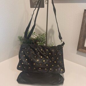 Under One Sky Studded Fold over Crossbody Handbag NWt